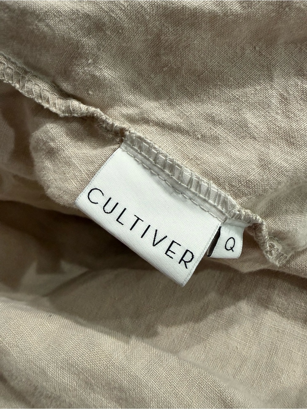 CULTIVER Queen Linen Sheet set  in Light Beige - Picture 3 of 13